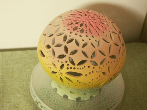 陶器ランプシェード『花手毬』