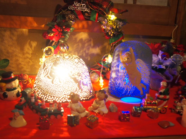 陶器ランプの楽しみ方クリスマス作品