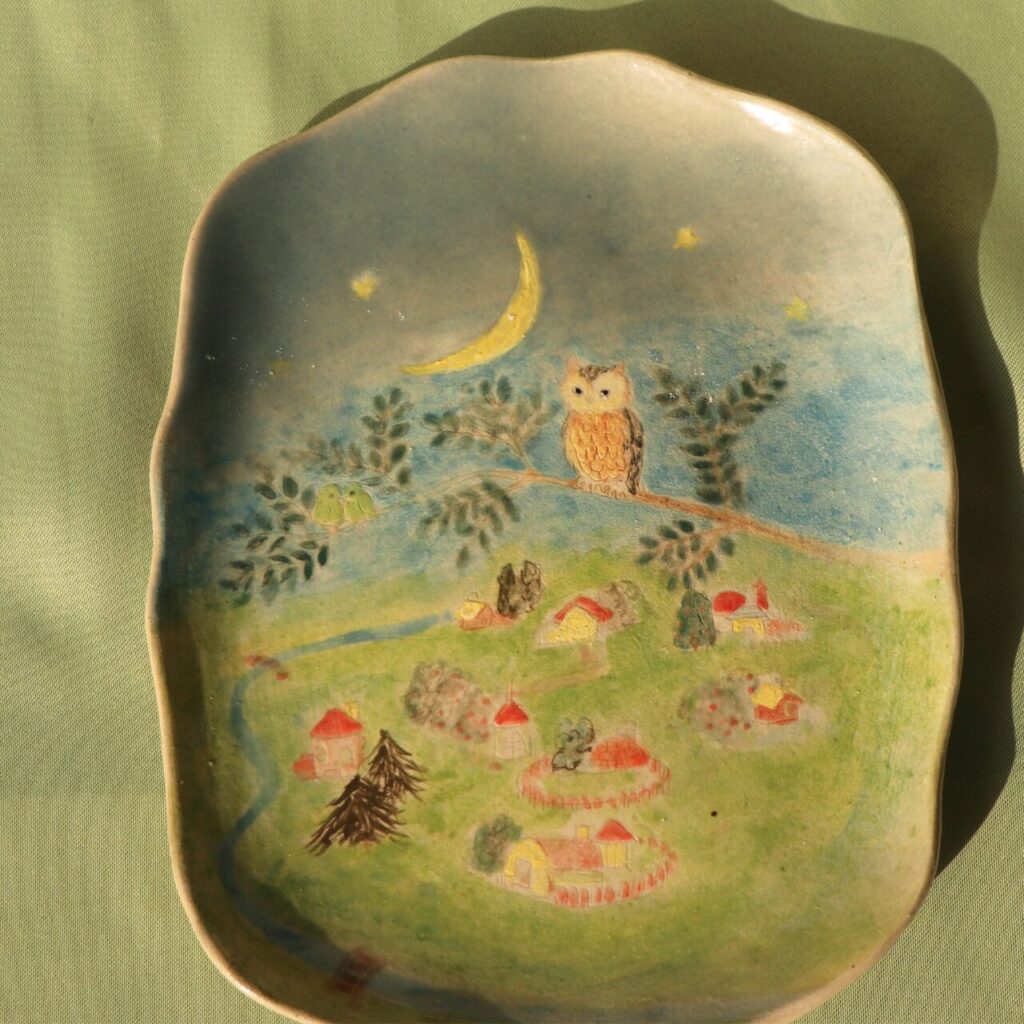 やす波窯手描き皿